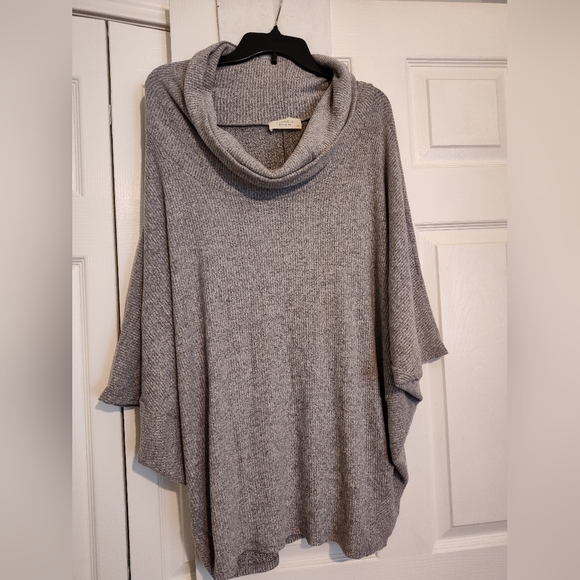 Heimious Cozy Gray Cowl Neck Sweater LIKE NEW - Picture 1 of 4